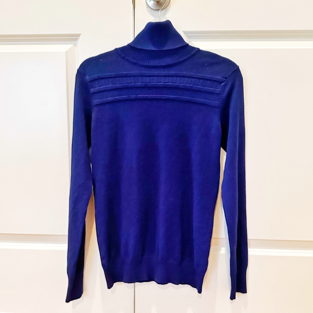 The Limited Lightweight Blue Turtleneck